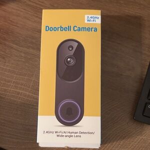 Smart Doorbell Camera with AI Detection - Black